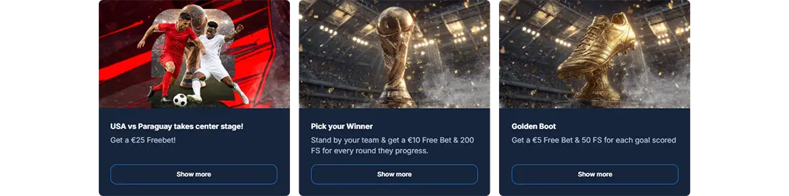 RCasino World Cup bonuses