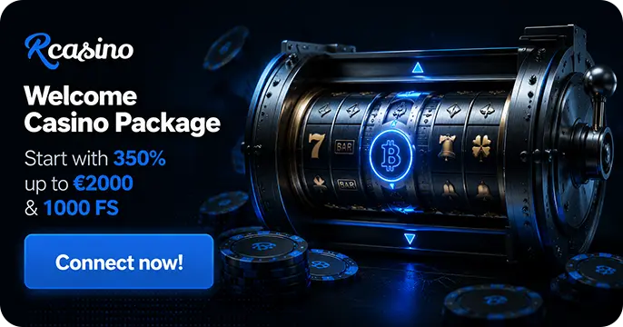 RCasino Welcome Package start with 350% up to €2000 + 1000 FS